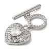 Brass Micro Pave Clear Cubic Zirconia Toggle Clasps KK-N254-82P-2