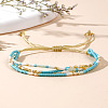 Glass Seed Beaded Braided Bead Bracelets QH7231-1