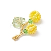 Glass Seed Beaded Berries & Leaf Pendants PALLOY-MZ01114-05-4