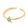 Star Golden Cuff Rings for Women KK-G404-09-2