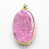 Electroplated Natural & Dyed Druzy Agate Pendants G-N0167-020-3