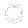 Alloy Infinity Heart Initial Charm Double Layer Anklets for Women FS-WG74AE6-01-2