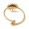 Ion Plating(IP) 304 Stainless Steel Sun Open Cuff Rings for Women RJEW-M167-09C-G-3