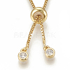 Adjustable Brass Necklace Making X-KK-Q746-002G-2