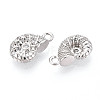 Brass Micro Pave Clear Cubic Zirconia Charms KK-N267-22P-2