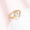 304 Stainless Steel Glass Cuff Open Rings RJEW-P177-02A-G-2