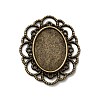 Filigree Wrap Oval Alloy Cabochon Settings PALLOY-N0088-10AB-NF-1