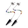 Mixed Gemstone Hexagonal Pointed Cone Dowsing Pendulum Pendants G-G983-05P-3