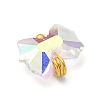4Pcs 4 Colors Electroplate Glass Charms PALLOY-JF04402-01-4