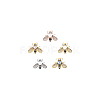 DICOSMETIC 5Pcs 5 Colors White Imitation Pearl with Rhinestone Bee Brooch Pin JEWB-DC0001-10-6