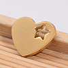 Ion Plating(IP) 304 Stainless Steel Heart Charms X-STAS-L159-05G-2