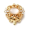 Brass Micro Pave Clear Cubic Zirconia Box Clasps with Resin KK-H480-08G-1