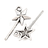 Fairy Tale Tibetan Style Alloy Magic Wand Pendants X-TIBEP-36112-AS-RS-3