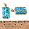 Rack Plating Brass Micro Pave Clear Cubic Zirconia Pendants KK-P268-16G-3