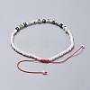 Adjustable Nylon Thread Anklets X-AJEW-AN00270-3