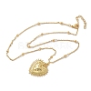 Brass Heart Pendant Necklaces for Women NJEW-U020-02G-4