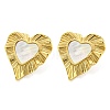 304 Stainless Steel Heart Stud Earrings EJEW-M233-20G-1