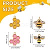 20Pcs Bee Charms Pendant Bee Honeycomb Charms Enamel Insect Pendant for Jewelry Necklace Earring Making Crafts JX414A-2