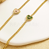 Vintage Stainless Steel Double-sided Enamel Heart Link Bracelets for Women JU6923-1