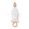 Natural Freshwater Shell Fish Links Connector Charms PALLOY-JF02821-1