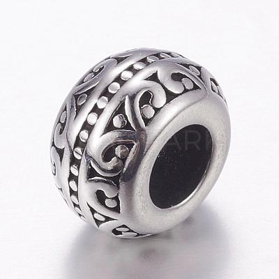 304 Stainless Steel European Beads STAS-P173-029AS-1