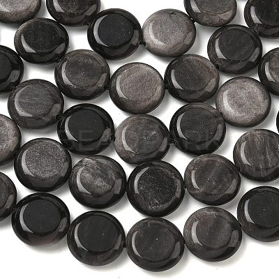 Natural Silver Sheen Obsidian Beads Strands G-L648-B23-15mm-02-1