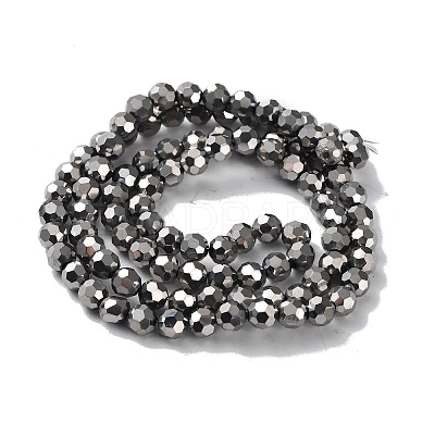 Faceted(32 Facets) Electroplate Glass Bead Strands X-EGLA-R042-6mm-06-1