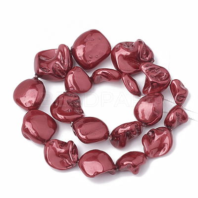 Shell Pearl Beads Strands BSHE-Q031-15D-1