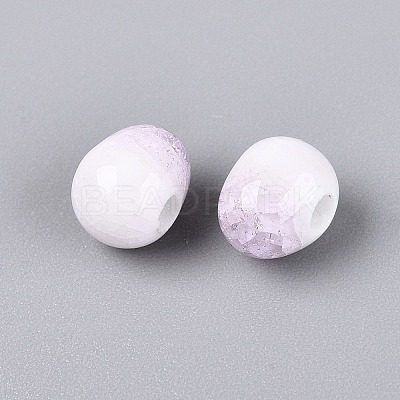 Handmade Crackle Porcelain Beads PORC-Q008-06B-03-1