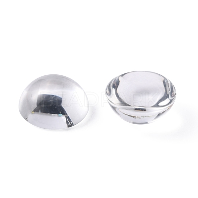 Transparent Half Round Glass Cabochons X-GGLA-R027-12mm-1