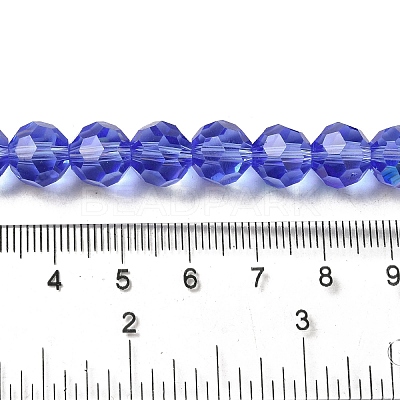 Electroplate Transparent Glass Beads Strands EGLA-A035-T10mm-L14-1