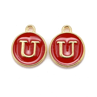 Golden Plated Alloy Enamel Charms X-ENAM-S118-03U-1