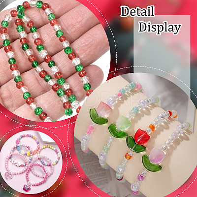 200Pcs 2 Colors Christmas Theme Transparent Acrylic Beads MACR-SP0001-16-1