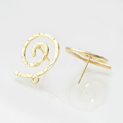 Brass Stud Earring Findings KK-R058-187G-1
