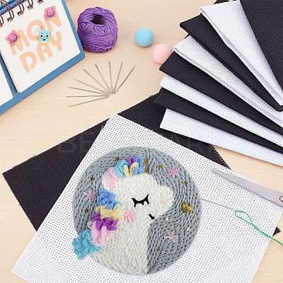 Cross Stitch Canvas Fabric Embroidery Cloth Fabric DIY-NB0004-06-1