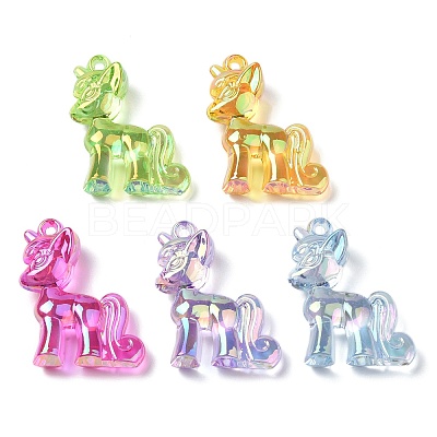 Electroplate Transparent UV Plating Acrylic Pendants OACR-I014-29-1
