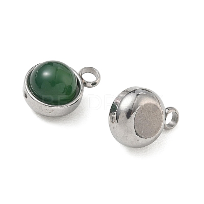 Natural Dyed White Jade Charms G-K325-01P-08-1-1