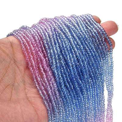 Transparent Painted Glass Beads Strands X1-DGLA-A034-T1mm-A08-1