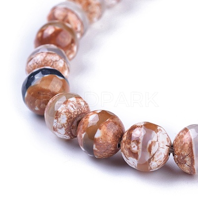 Tibetan Style Striped Pattern dZi Beads X-TDZI-G002-8mm-10-1