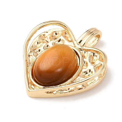 Natural Tiger Eye Pendants KK-A279-14G-1