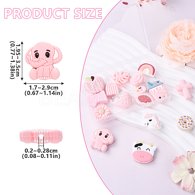 15Pcs 15 Styles Food Grade Eco-Friendly Silicone Focal Beads SIL-YW0001-51-1
