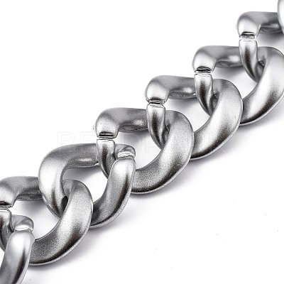 Handmade Spray Painted CCB Plastic Curb Chains AJEW-JB00737-03-1