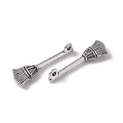 Tibetan Style Zinc Alloy Broom Pendants TIBEP-R334-317AS-RS-1