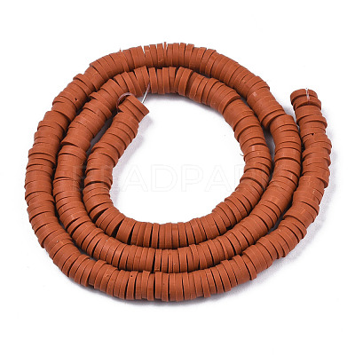 Handmade Polymer Clay Beads Strands CLAY-R089-6mm-158-1