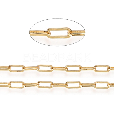 Soldered Brass Paperclip Chains CHC-D025-04G-1