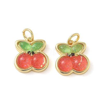 Brass Resin Charms KK-C110-24D-G-1