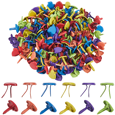 200Pcs Paint Spraying Heart Iron Fasteners Brads DIY-SP0003-38A-1