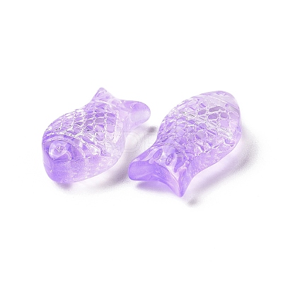 Transparent Spray Painted Glass Beads GLAA-I050-10B-1