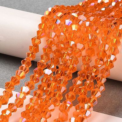 Transparent Electroplate Glass Beads Strands GLAA-F029-3mm-A23-1