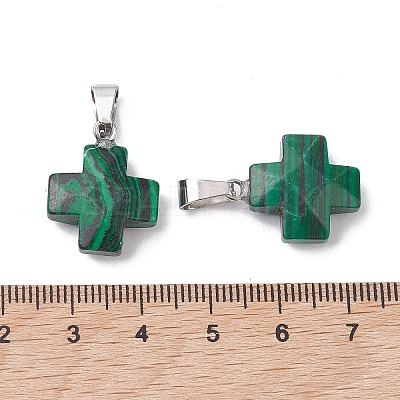 Synthetic Malachite Pendants G-K359-02P-04-1
